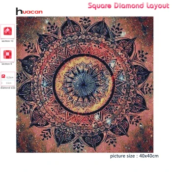 Huacan Diamant Maleri 5d Mandala Diamant Kunst Bondegård Home Decor Mosaik Blomst Håndlavet Gave Væg Kunst