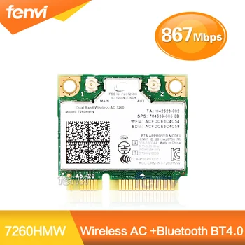 Dual Band Wireless Wifi Kort Til Intel 7260 7260HMW Halvdelen Mini-PCI-E-2,4 G/5Ghz 1200M Bluetooth 4.0 Wi-Fi-Adapter 7260ac 802.11 ac