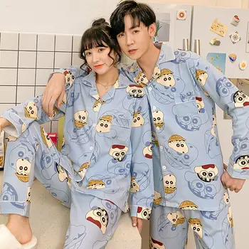 Nattøj Til Kvinder Vinteren Bomuld Matchende Par Pyjamas Sæt Jul Pyjamas Til Mænd Cartoon Nattøj Sæt Pijama Mujer XXXL