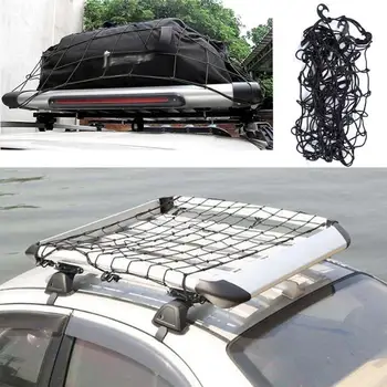 Bil Bagagebærer Dække Net Tag Bagage Net Off-road Køretøj Rack Ting Fastsættelse Reb Med Hooks120cm X 90cm