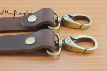 Skulder rem af Læder taske pung håndtag til skulder Taske rem 46.5 tommer Dyb brun, K41