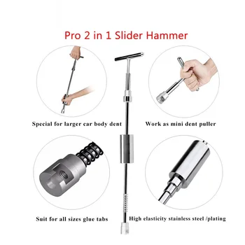Værktøjer Auto Reparation Af Bil Dent Reparation Dent Aftrækker Kit 2 i 1 Skub Hammer Omvendt Hammer Lim Faner Sugekopper