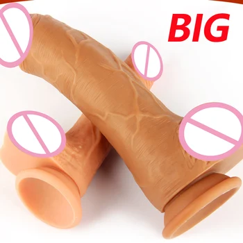 Diameter 5,3 cm Tykke Pik Rigtig Penis Realistisk Dildo Stor Pik Silikone Dildo For Kvinder Masturbator Voksen Sex Legetøj Dildoes Kvindelige