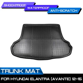 Bil Bagfra Kuffert Boot Mat For Hyundai Elantra Avante 2012-Vandtæt Gulv Måtter Tæppe Anti Mudder Skuffe Fragt Liner