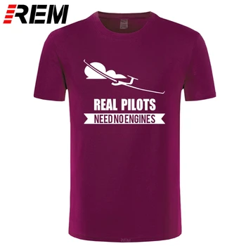 Med rigtige Piloter, Behøver Ingen Motorer Svævefly Eller Svævefly design sommer mænd kortærmet t-shirt print mand bomuld t-shirt t-shirt Mærket