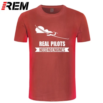 Med rigtige Piloter, Behøver Ingen Motorer Svævefly Eller Svævefly design sommer mænd kortærmet t-shirt print mand bomuld t-shirt t-shirt Mærket
