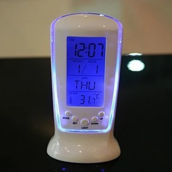 Multifunktionel Digital vækkeure Bruser Led Ure med Kalender Termometer Home Decor Alarm med Nat Lys