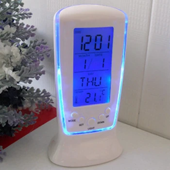 Multifunktionel Digital vækkeure Bruser Led Ure med Kalender Termometer Home Decor Alarm med Nat Lys