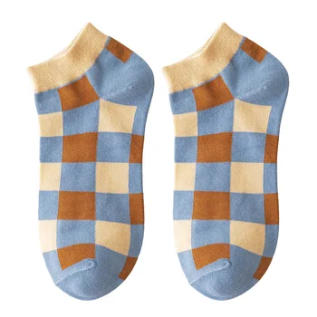 10 stk = 5 par Nye Stil Skjulte slipper Sokker kvinder Ins Japansk Stil College No-Show Sokker Ternet Kontrast Striber