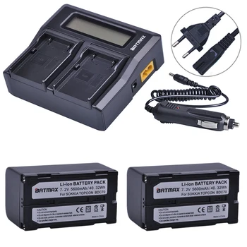 Batmax 2Pc 5600mAh BDC70 Li-ion Batteri+LCD-Hurtig Dual Oplader til sokkia CX FX totalstation topcon ES OS totalstation