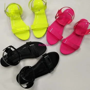 Europa Varm Sommer Kvinders Sandaler Mode Neon Tøfler New Høj Kvalitet Flade Sko Slipper Whosale Kvinder Sandaler Drop Skib