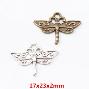 70 stykker af retro metal zink legering dragonfly vedhæng til DIY håndlavede smykker halskæde gøre 7347