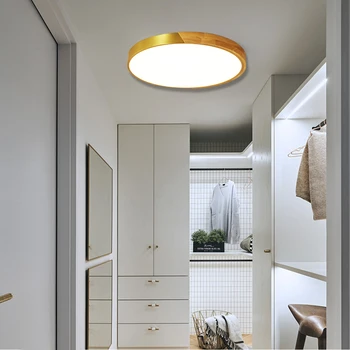 Enkel og moderne ultra-tynde LED-loftslampe guld lampe overflade installation stue, soveværelse fjernbetjening hjem dekoration