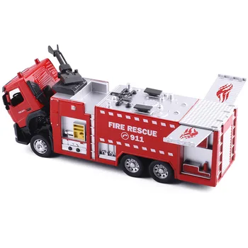 Bedst sælgende 1:50 volvo stige brandbil legering model,høj kvalitet indsamling og gaver,lyd og lys redde bil,er der gratis fragt