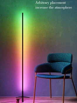 Nordisk Hjørne gulvlampe RGB-Dæmpning-Gulvtæppe Lys Til stuen Foyer Led Stående Lamper Kreative indendørs Kampprogram