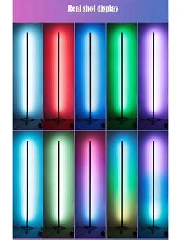 Nordisk Hjørne gulvlampe RGB-Dæmpning-Gulvtæppe Lys Til stuen Foyer Led Stående Lamper Kreative indendørs Kampprogram