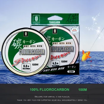 100M Fluorcarbon fiskesnøre Carbon Fiber Leder Linje fluefiskeri Linje Pesca Super Stærk Multifilament Udendørs fiskesnøre