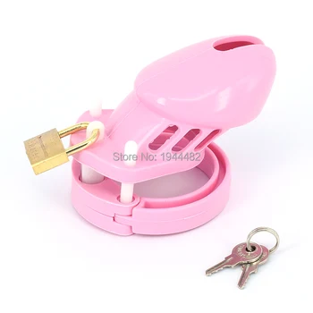Pink Blød Silikone Mandlige Kyskhed Bælte CB6000S Lille Pik Bur Chastity Enhed Sex Legetøj med 5 Penis Ringe Til Mænd