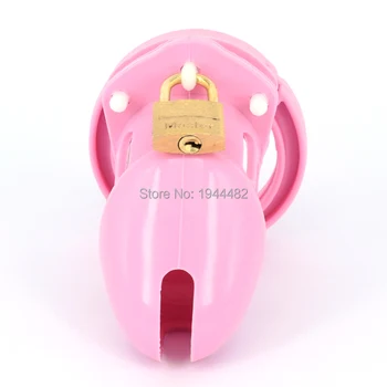 Pink Blød Silikone Mandlige Kyskhed Bælte CB6000S Lille Pik Bur Chastity Enhed Sex Legetøj med 5 Penis Ringe Til Mænd