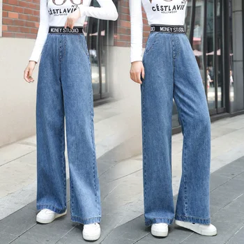 Vintage Plus Size Høj Talje Flare Jeans Kvinde Tynde Kæreste Bell Bottom Denim Bukser Kvinder Casual Bred Ben Push up hip Jeans