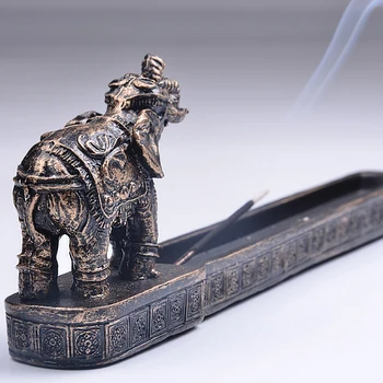 Elefant Gud Design Røgelse Brænder Indehaveren Harpiks Figur Home Decor Håndværk til Bil Yoga Værelses Ornament