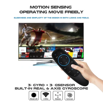 G10BTS Bluetooth-5.0 Air Mouse Wireless Gyro 6-Akset Gyroskop 17 Vigtige Smart Remote Controller til Android TV BOX PC