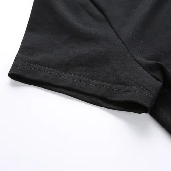 Harajuku T-shirt Kvinde Black Basic kortærmet Crop Tops Tees Kinesisk Stil Hule Ud Vintage T-Shirt Y2K Streetwear