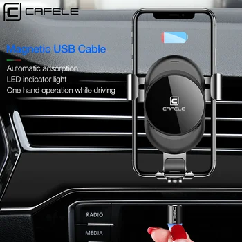 Cafele Magnetisk USB-Kablet i Mikro-USB-Oplader LED Kabler Flettet Nylon ForHuawei Xiaomi Mobiltelefon Oplader Ledning med LED Lys