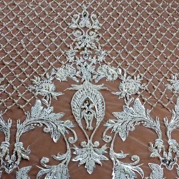 La Belleza 2018 mode design tunge håndlavede blonder perlebesat stof 1 yard