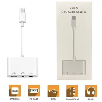 USB 2.0-OTG Lyd Oplader Adapter Type C 3,5 mm Hovedtelefoner Headset Til USB-Disk Mus Tastatur Til Samsung S20 S10 For Huawei