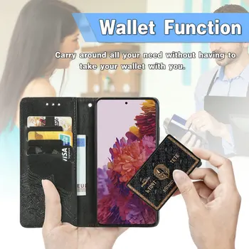 3D-Mandala Wallet Læder Telefon Holder til Samsung S21 5G 2021 Flip Case til Samsung Galaxy S21 Ultra S 21 Plus Wallet Cover Coque