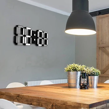 Nyeste Farve Udskiftelige LED Wall Clock 3D Moderne Digital Desktop Vækkeur Hjem Stue Kontor Bord, Skrivebord Nat Lys