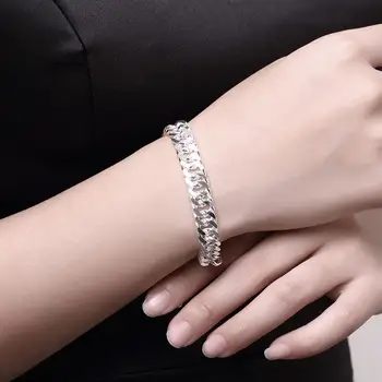10MM Sidelæns Kæder Kæde Armbånd Klassiske Armbånd i Sølv Mode Smykker Tilbehør til Kvinder og Mænd Gaver