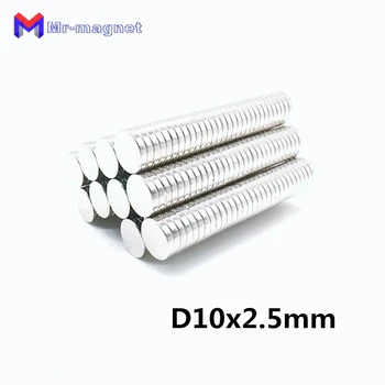 50stk 10x2.5mm magnet 10x2.5 Super stærk stikker neo neodym D10x2.5 magnet N35 D10x2.5mm, 10x2.5 permanent magnet 10*2,5 mm