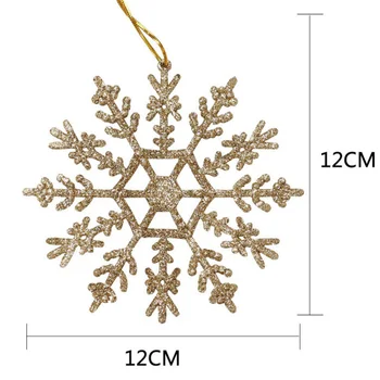 V Plast Brød Snefnug 12cm Christmas Tree Dekoration Forsyninger Jul Hule Brød Snefnug Vedhæng Snefnug
