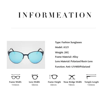 POLARSNOW Kvinder Mode Polariserede Solbriller Runde Form Vintage Oculos De Sol Feminino Top Kvalitet UV400 Sol Briller Kvindelige