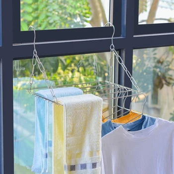 Multifunktionelt Tøj Tørring Rack, Rustfrit Stål Vaske Tøjet Tørring Bøjle til at Hænge Tøj, Håndklæder, Sokker
