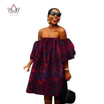 Afrikanske Kjole til Womans Løs Stil, Afrikanske Kjoler Print Voks Stof Mini Kjole Mode Afrika Kjole WY866