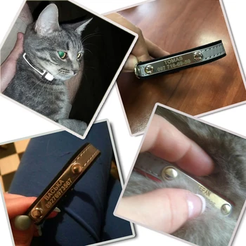 Personlig Kat Bogstaver Krave Reflekterende Pet Halsbånd Med Indgraveret Navn, Telefonnummer ID-Tag Til Små Hunde Kitty Neckband