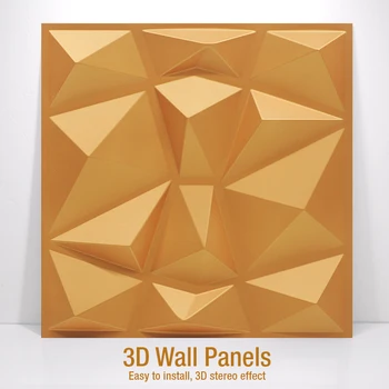 30x30cm 3D vægplader kunst tre-dimensionelle bump wall stickers wall dækker hus indretning guld maling model, værktøj, byggematerialer