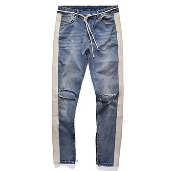 Plegie 2020 Nye Bukser Mænd Skinny Jeans Mænd Streetwear Ripped Jeans Til Manden Der Er Monteret Bunde Lynlås HipHop Jeans Denim Til Mænd