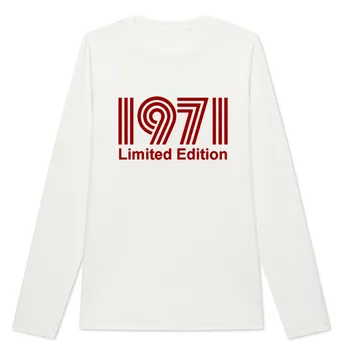 Nye Sommer Stil 1971 Limited Edition Bomuld med Lange Ærmer Overdimensionerede Sjove T-Shirt Grafisk Harajuku Hip Hop T-shirt Streetwear