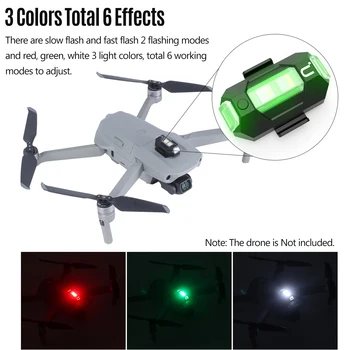 Ulanzi Drone Strobe Blinkende Lys 3 Farver Langsomt Blinker Hurtigt Anti-kollision Lys med Indbygget Batteri til DJI Mavic LUFTEN 2