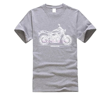 Nyeste 2019 Mode Bomuld kortærmet O-Hals Japansk Motorcykel Fans Xsr700 2016 Inspireret Motorcykel skull T-Shirt