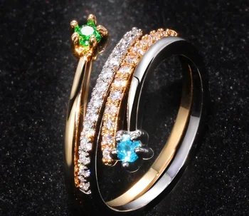 YZX41 925 Sterling Sølv Ring kvinders efterligning ring zircon kvinders ring