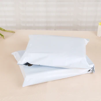 Detail-Hvid 7 Størrelser 100Pcs/Masse Poly Mailer Mail Pakning Lomme Express Courier Tasker Konvolut Plast Afsendere Pakke Taske
