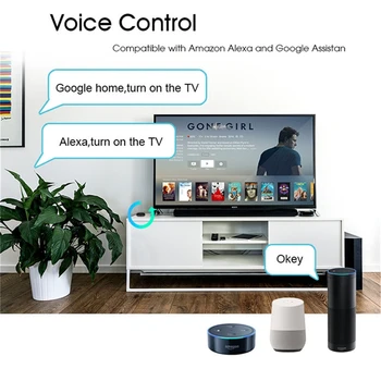 Tuya Mini WiFi Smart IR Fjernbetjening 360° 10m Controller med Alexa, Google Assistent, Til TV-Aircondition-Apparater Voice Control