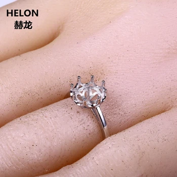 925 Sterling Sølv Ring Engros Kvinder Engagement Bryllup 8x8mm Perle Ring Semi Mount-Indstilling, Justerbar