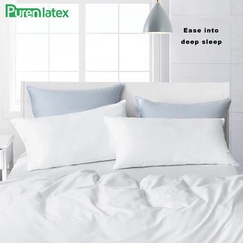 Purenlatex 1 Pc Hals Pude Naturlig Ren Bomuld Hvid i et Pude Premium-Sengetøj Behageligt åndbart Stof Hotel Standard Størrelse