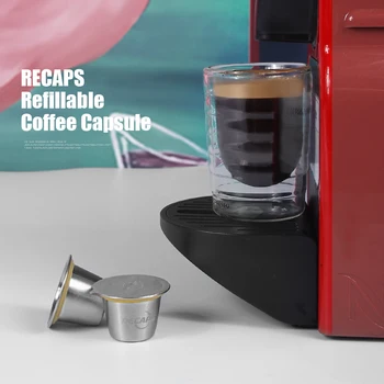 Resumeer Genopfyldning Genanvendelige Rustfrit Stål Og Kapsel Pod til Nespresso Oprindelige Line Maskiner Beslutningstagere